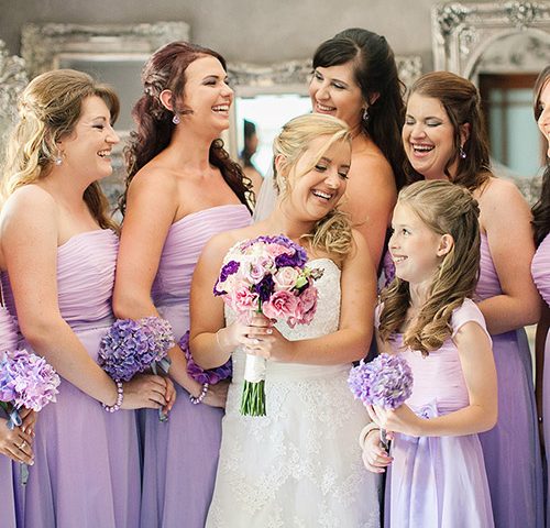 Bridesmade and flower girls